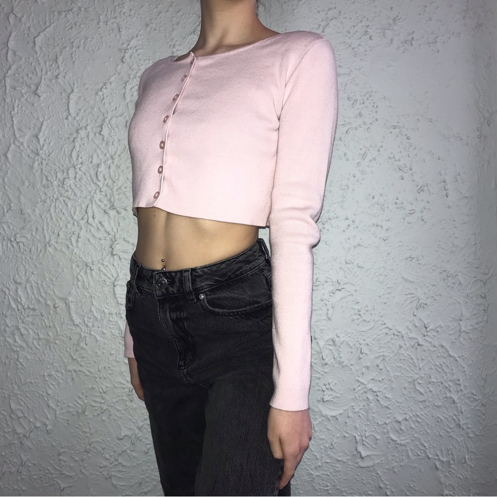 PACSUN John Galt Athelia Cropped Long Sleeve Cardigan